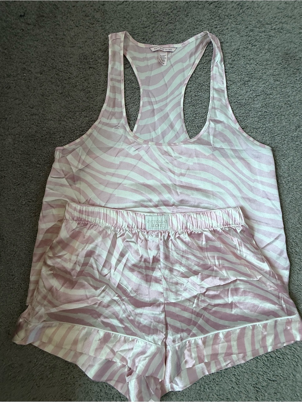 NWOT Victoria's Secret Satin Pajamas Shorts Set Size Medium